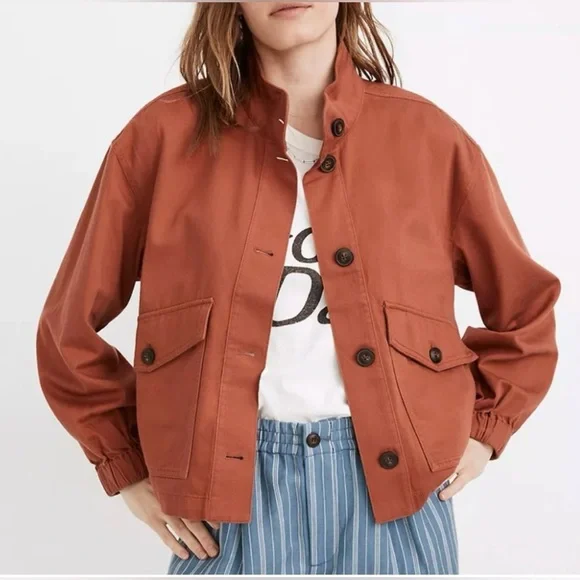 MADEWELL Bayview Balloon Sleeve Lightweight Jacket Size S - Picture 4 of 11